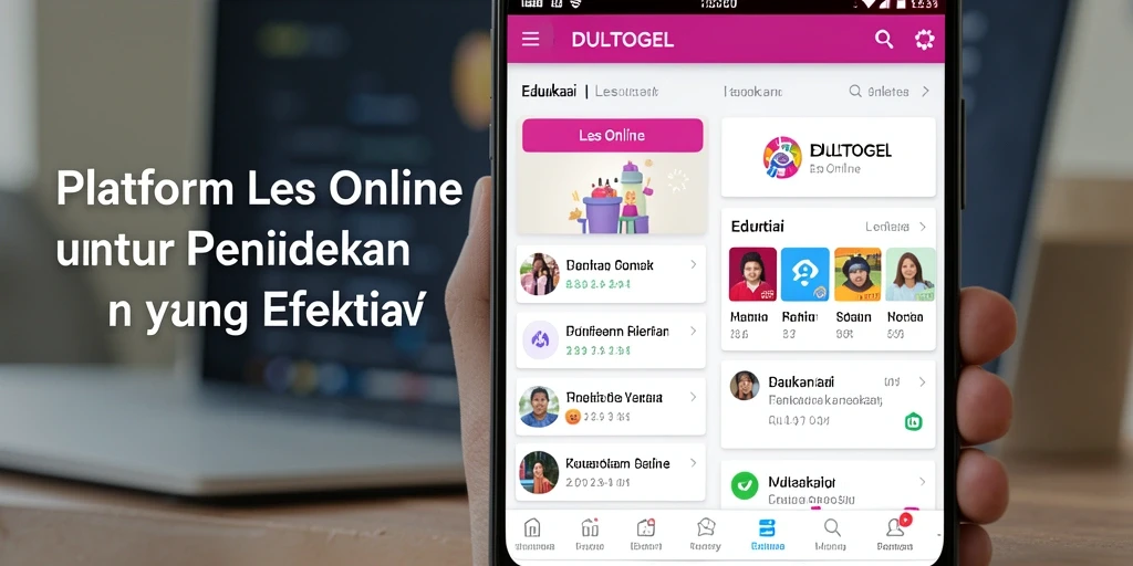 Antarmuka DULTOGEL yang intuitif dan ramah pengguna untuk Les Online.