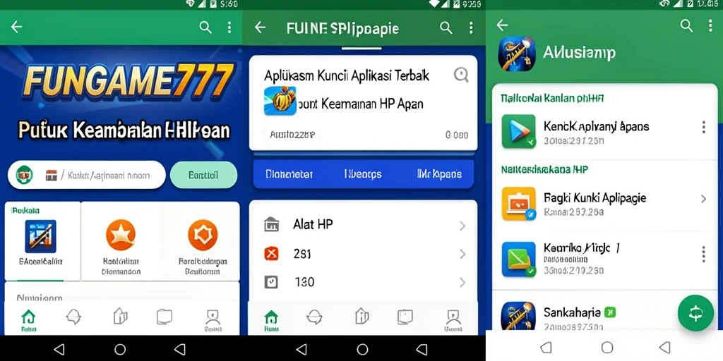Tampilan antarmuka FUNGAME777 yang ramah pengguna untuk kunci aplikasi.