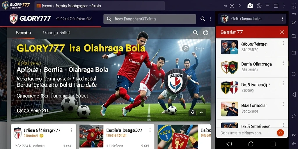 Tampilan utama GLORY777 menunjukkan berita olahraga bola terkini.
