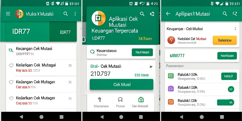 Antarmuka aplikasi Cek Mutasi IDR77 yang mudah digunakan.