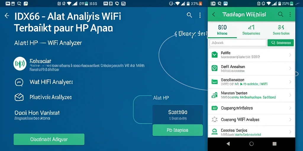Tampilan utama aplikasi IDX66 menampilkan analisis jaringan WiFi secara jelas.