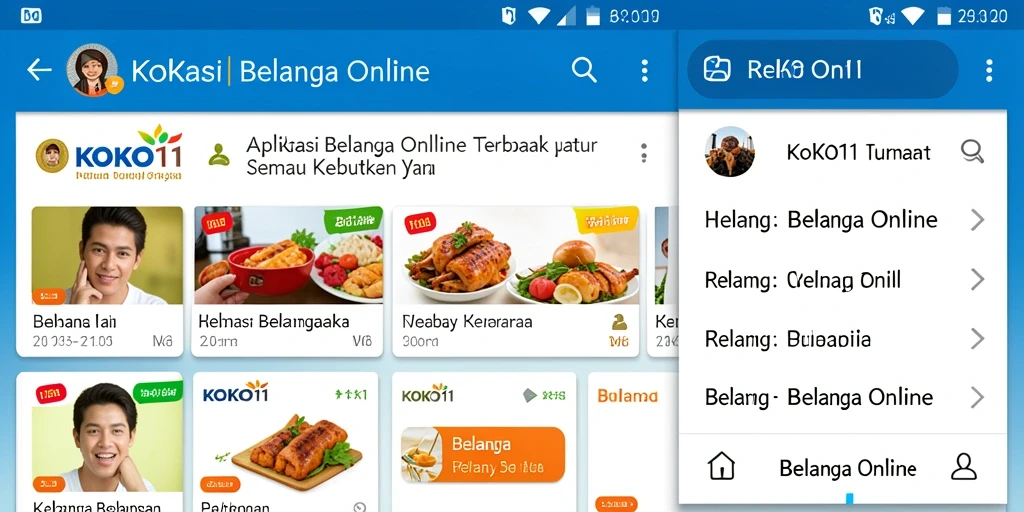 Antarmuka pengguna KOKO11 untuk belanja online yang modern dan intuitif.